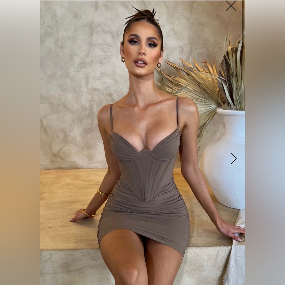 NEW Mocha Mini Bodycon Dress in size medium